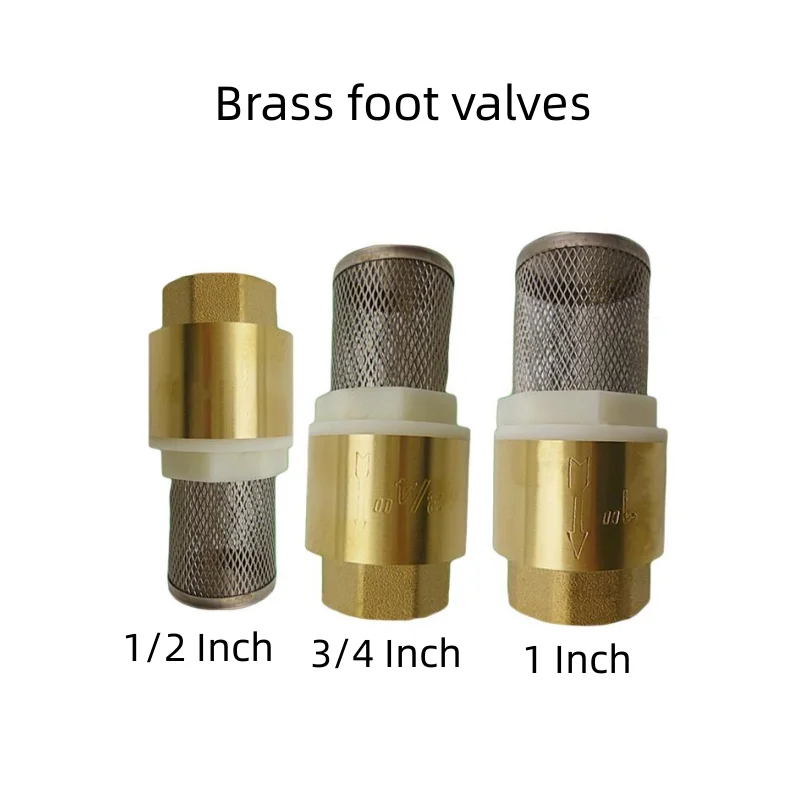 

Brass Water Pump Foot Valve with Filter Check Valve Stainless Steel Basket Suction Basket For Water Plumbing Pump