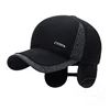 New Warm Mens Winter Wool Baseball Cap Ear Flaps Brand Snapback Hats Thicken Cotton Fitted Cap Gorra Hombre Trucker Cap 3