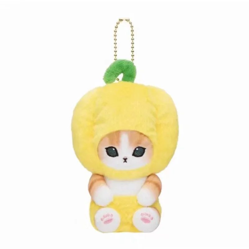 Kawaii Mofusand Shark Cat Fruit and Vegetable Series Plush Toys Backpack Keychain Cartoon Soft Stuffed Doll Girls Birthday Gift
