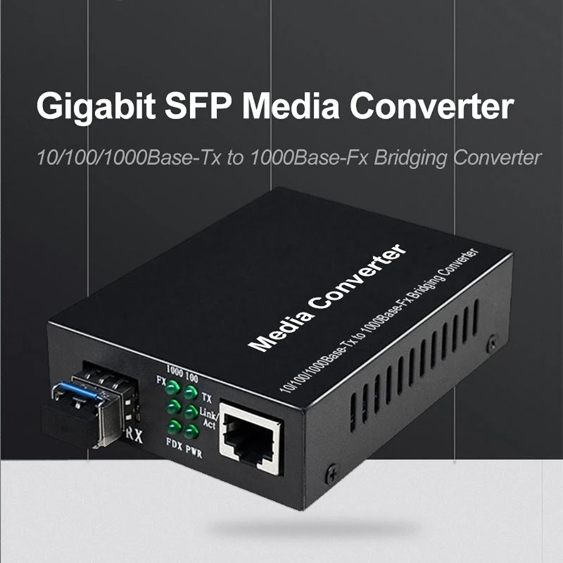 

Волоконно-оптический преобразователь SFP на RJ45, черный волоконно-оптический преобразователь SFP 10/100/1000 м, Ethernet преобразователь, трансивер, совместимый с