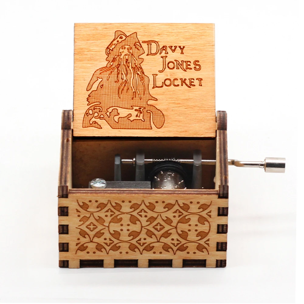 Wooden Anime Figure Music Box Pirates Of The Carib Davy Jones Jack Sparrow Creative Birthday Christmas Day Gift 2
