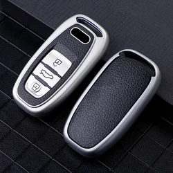 Elegant TPU Car Key Protector Cover for 3 - Button Smart Keyless Entry (Silver key case)