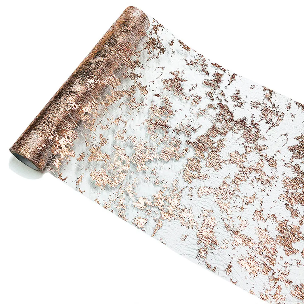 Glamorous Gold Glitter Table Runner - Elegant Mesh Sparkle Fabric for Events and Celebrations