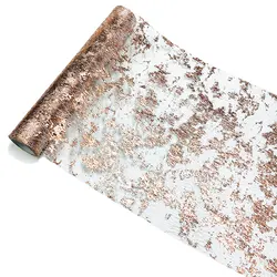 Glamorous Gold Glitter Table Runner - Elegant Mesh Sparkle Fabric for Events and Celebrations (Rose Gold)