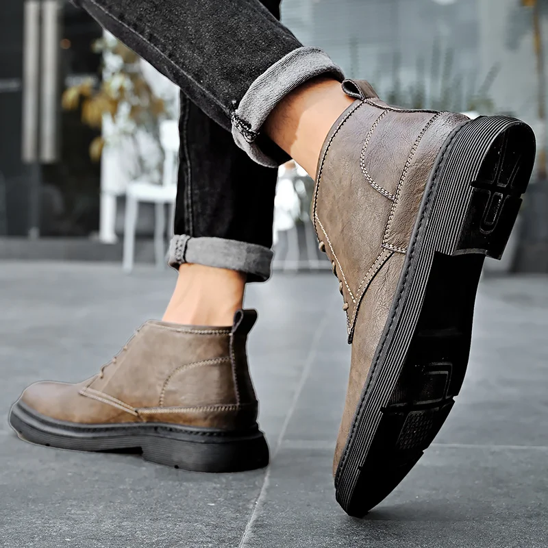 Lässige Martin-Stiefel, Schuhe für Herren, leichte Turnschuhe, Sport, Outdoor, Slip, bequem_voghion.com