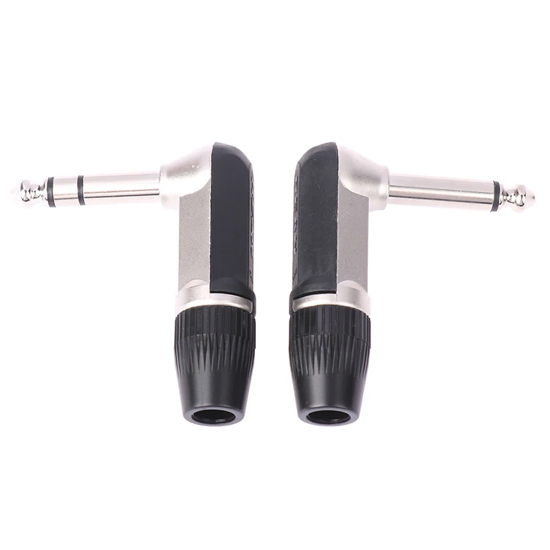 레안 잭 6.35mm TS TRS 90 ° L자형 직각 플러그 스테레오/모노 2 3극 6.5 1/4 마이크 기타 오디오 NYS207 208