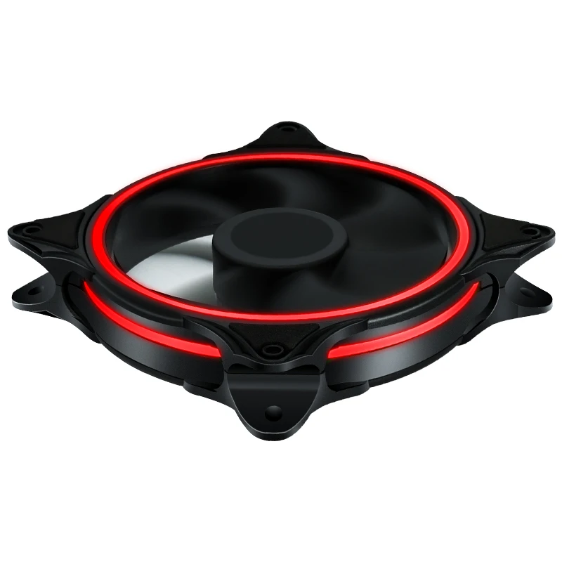 범용 무소음 LED 컴퓨터 팬 라디에이터 쿨러, 무소음 냉각 선풍기, 12cm PC 케이스 선풍기