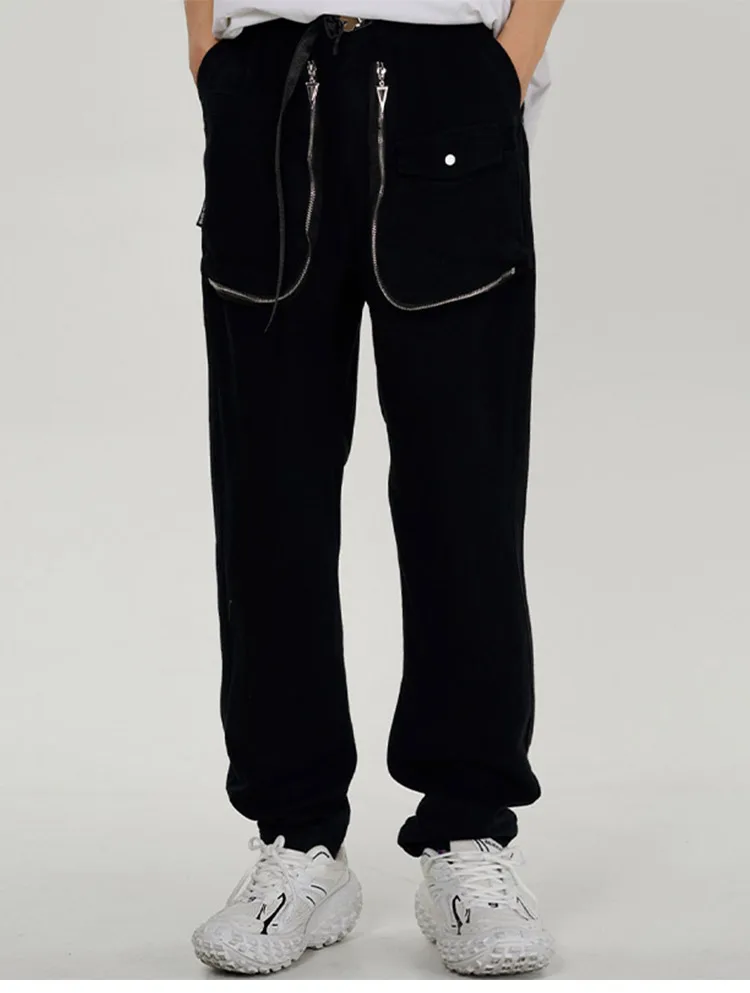 Description Picture 4 of itemMen's Zipper Cargo Pants High Street Fashion Multi-Pocket Trousers Y2K Hip-Hop Street Wear Leggings Drawstring Design Sweatpants
