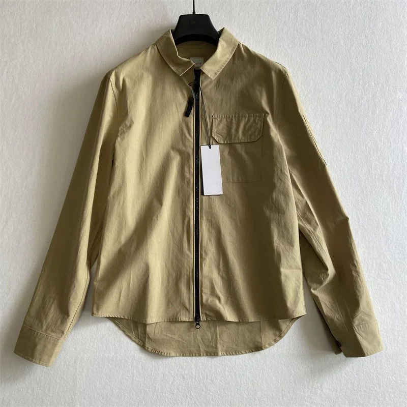 

Casual Men's Summer Shirts Spring and Autumn Kpop CP Long Sleeve Lapel Zippered Futuristic Clothing Men Youth Golf Wear