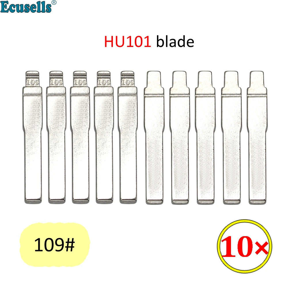 10 Pz/Lotto Flip Blank Key Blade Uncut Hu101 109 # Per Ford Focus Fiesta Expedition Edge Cmax Smax Galaxy Metal Blade No.109