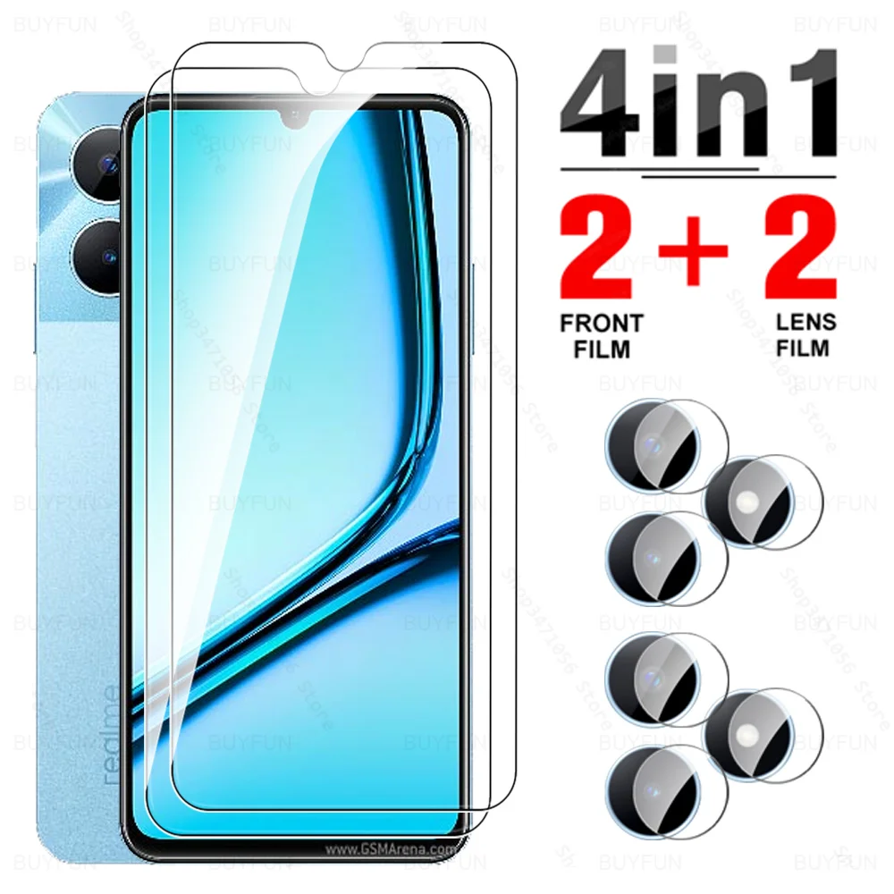 

4in1 Protective Glass For Realme Note 50 Tempered Glass Realmi Realmy Note50 Not 50 4G 2024 RMX3834 6.74'' Lens Screen Protector