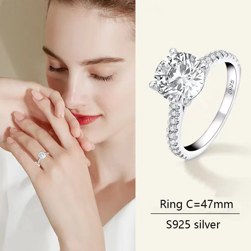 

S925 Ladies Jewelry Accessories Diamond Ring Real Gold and Silver Electroplating Birthday Gift.