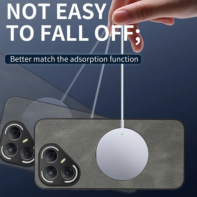 Luxury PU Leather Skin-Friendly Anti-Drop Case with Magnetic Suction - Simple and Stylish Design