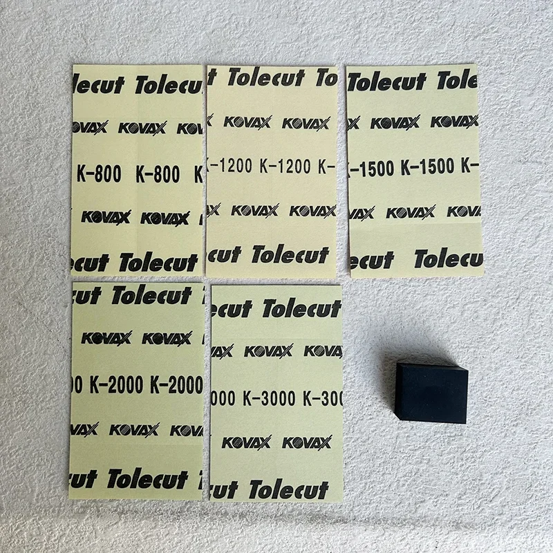 Kovax Tolecut Adhesive Grinding Plates 29 x 35 mm 8 pieces K800 to K3000 1 piece per sheet Toleblock S gri sanding discs sandpaper set polish sand paper sandpaper tools mini sandpaper kit sander pads