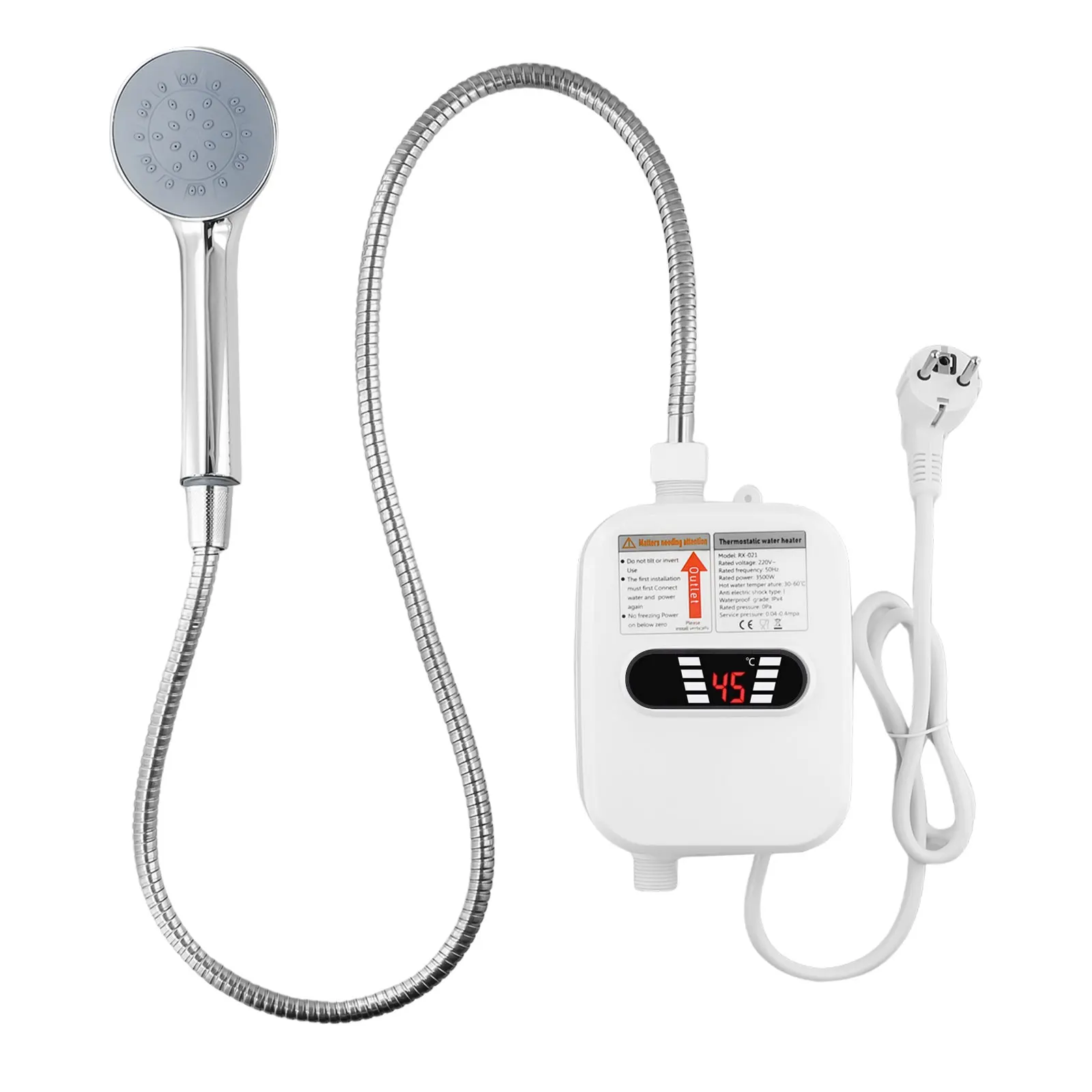 Description Picture 4 of item1set 3500W Tankless Hot Water Heater Shower Electric Portable Instant Boiler Bathroom Home Appliance Accessories