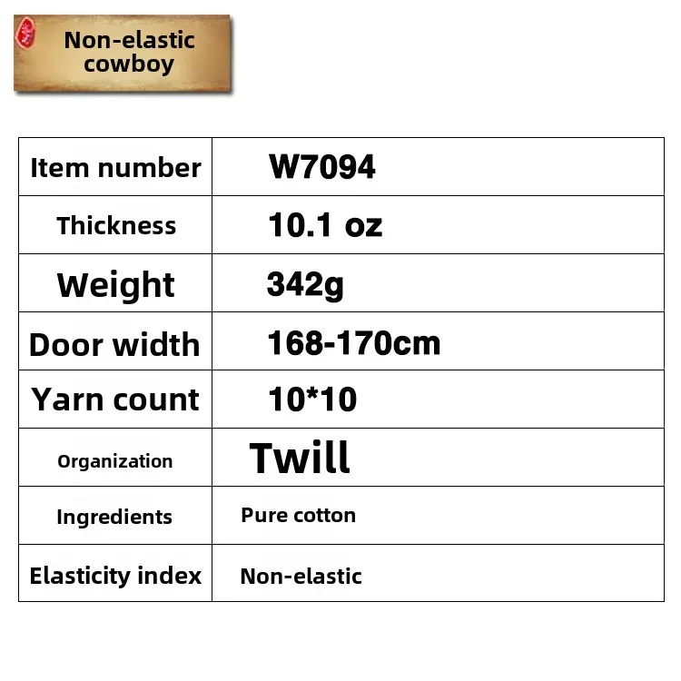 10 Oz Non-stretch Denim Fabric Slanted Cotton for Shorts Skirts W7094 Blue Color Clothing Accessories for Men Women Children
