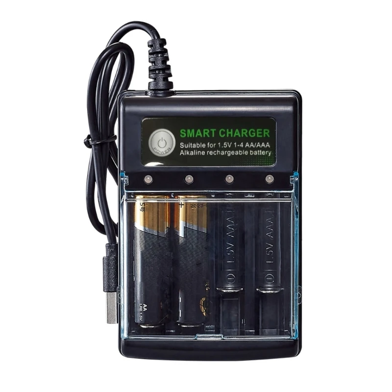 Advanced 4-Slot Alkaline Battery Charger with Smart Repair and Recycling Function