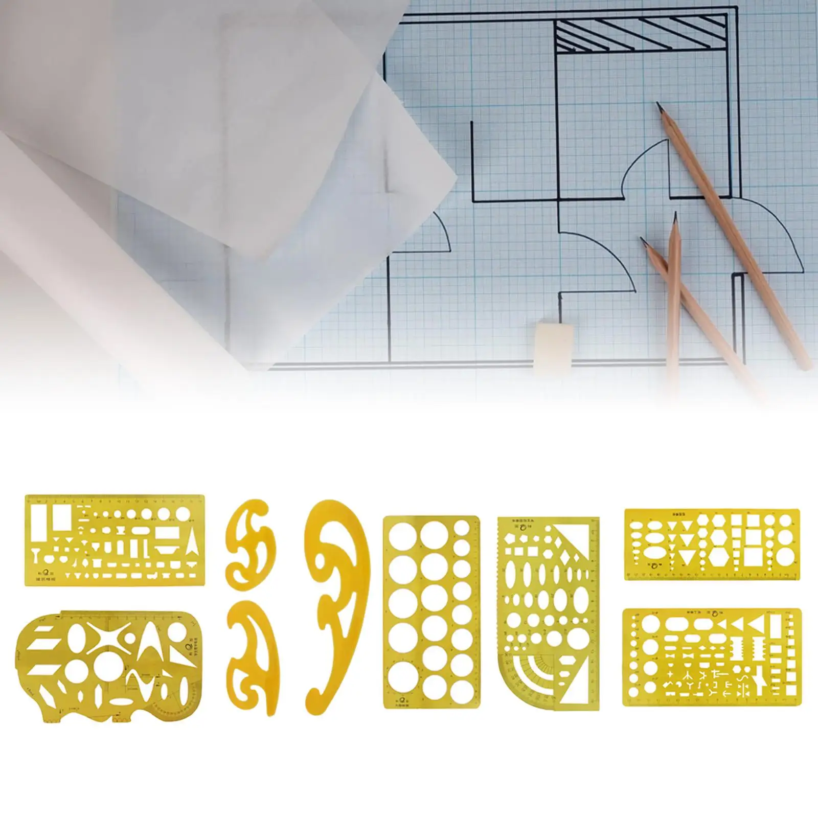 House , Interior Design and Furniture Templates Set, Drafting Ruler Shapes for Architecture Students House , Interior Design and Furniture Templates Set, Drafting Ruler Shapes for Architecture Students