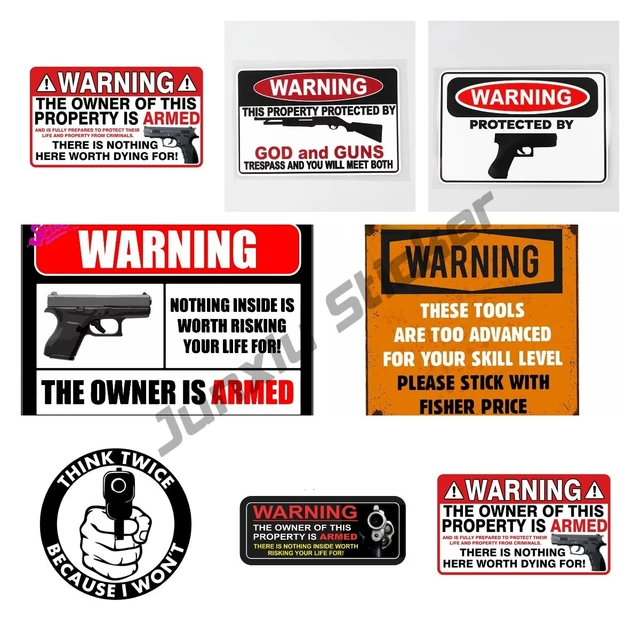 Personaity Warning Car Stickers The Owner Armed Security Sticker