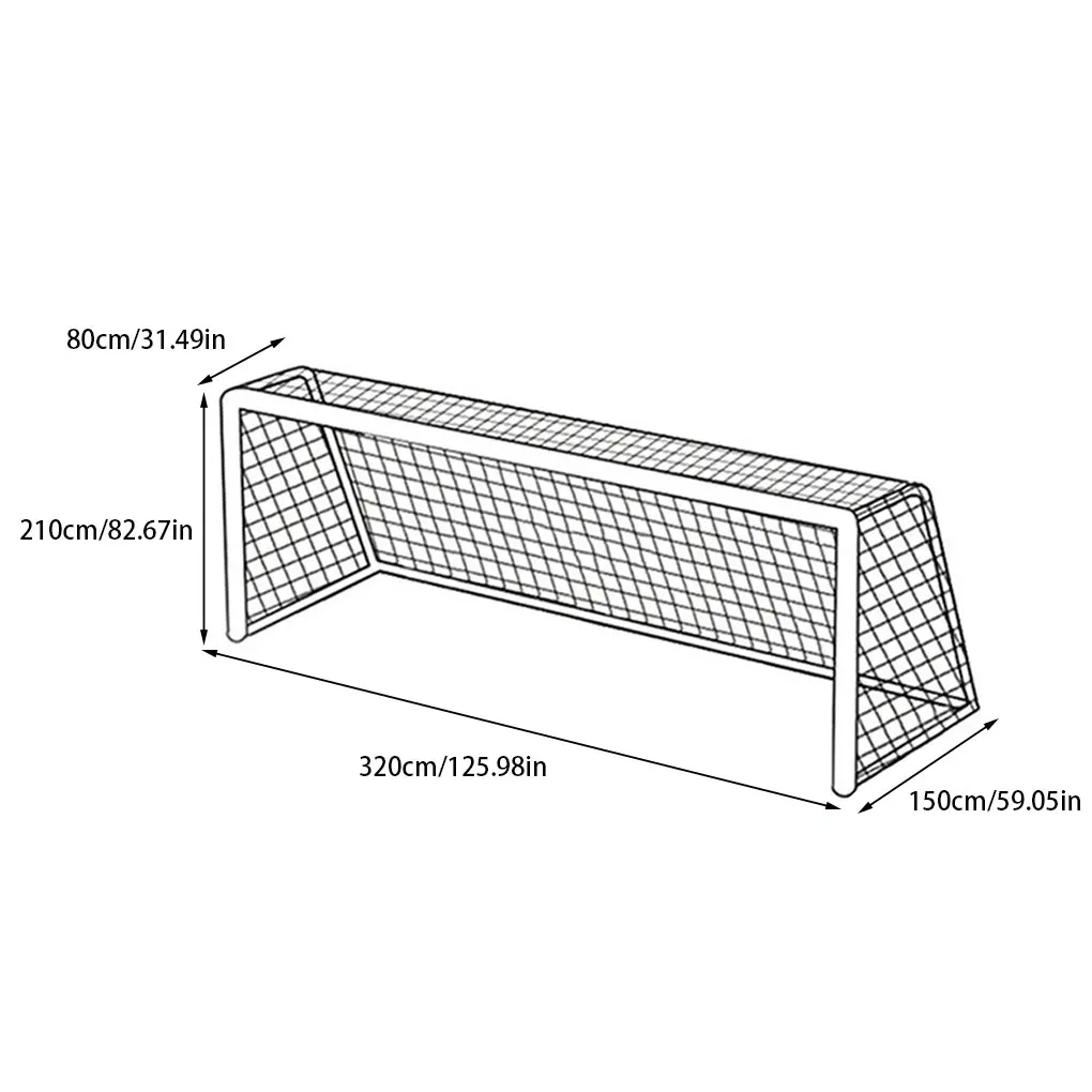 Soccer Goal Net Replacement Football Door School Practice 3.2x1.5x2.1m