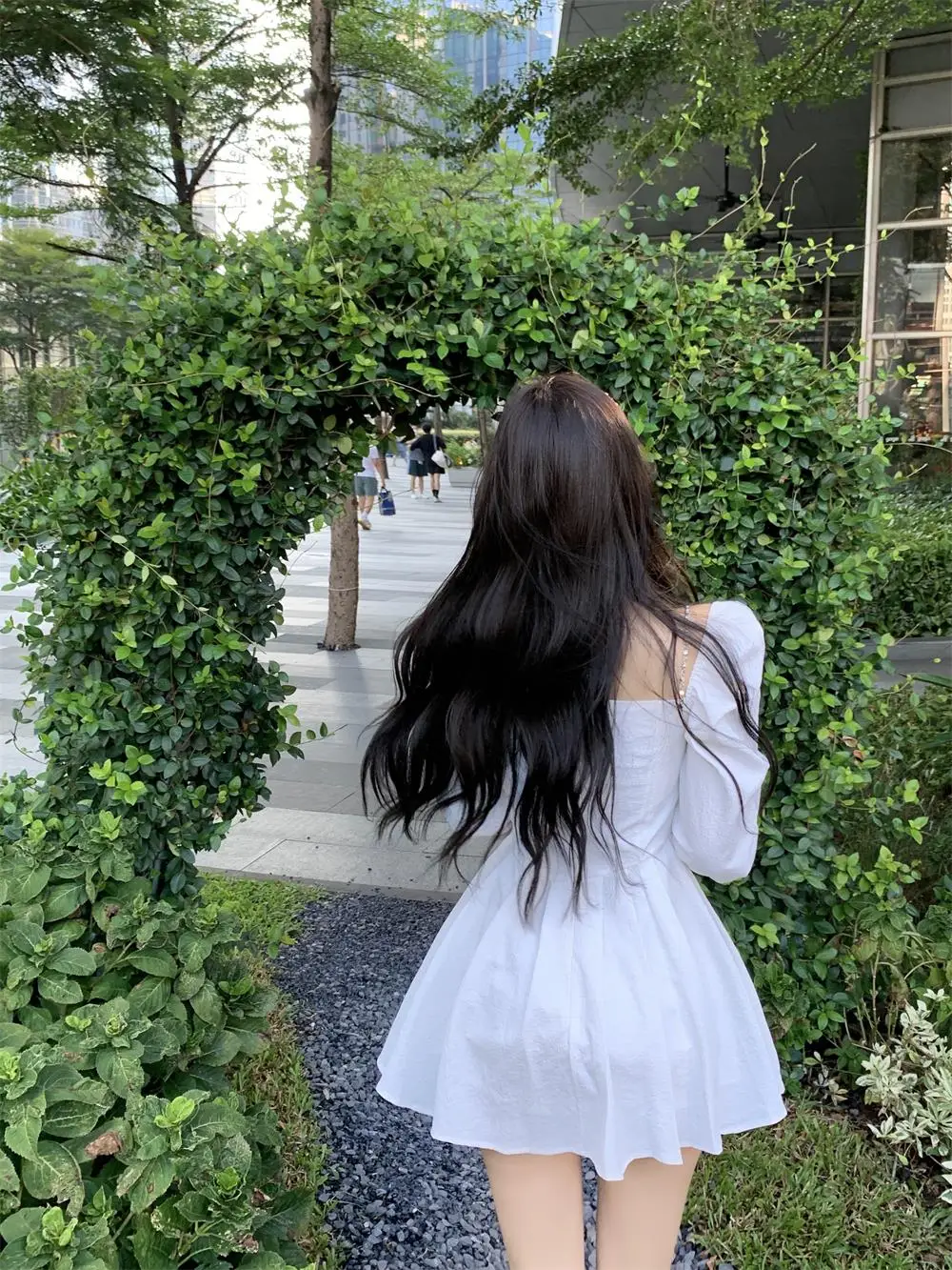 Korean Style Solid Mini Dress Women Long Sleeve Square Collar Spring Fashion High Waist Female Birthday Party Vestidos Mujer