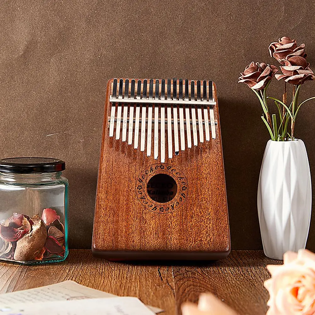 

17 Key Mahogany Kalimba African Thumb Piano Finger Percussion Keyboard Kalimba Music Instruments Christmas Gift (With Piano Box)
