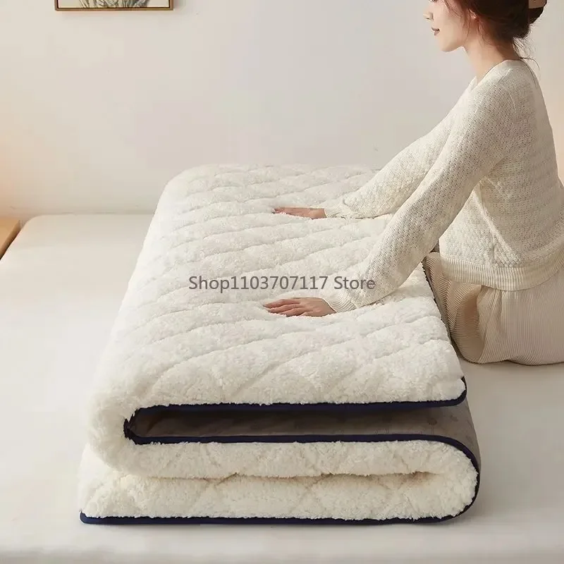 

Breathable Comfortable Student Dormitory Bed Mattress Topper Warm Anti-mites Plush Mattress Soft Thicken Bedding Mat