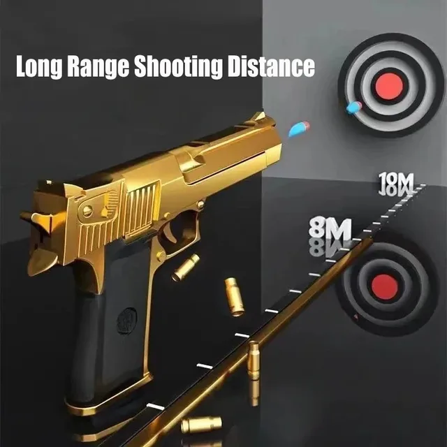 New Desert Eagle Shell Ejection Pistol Decompression Radish Gun Empty Hanging USP Continuous Fire Soft Bullet Launcher Toy Gun 3