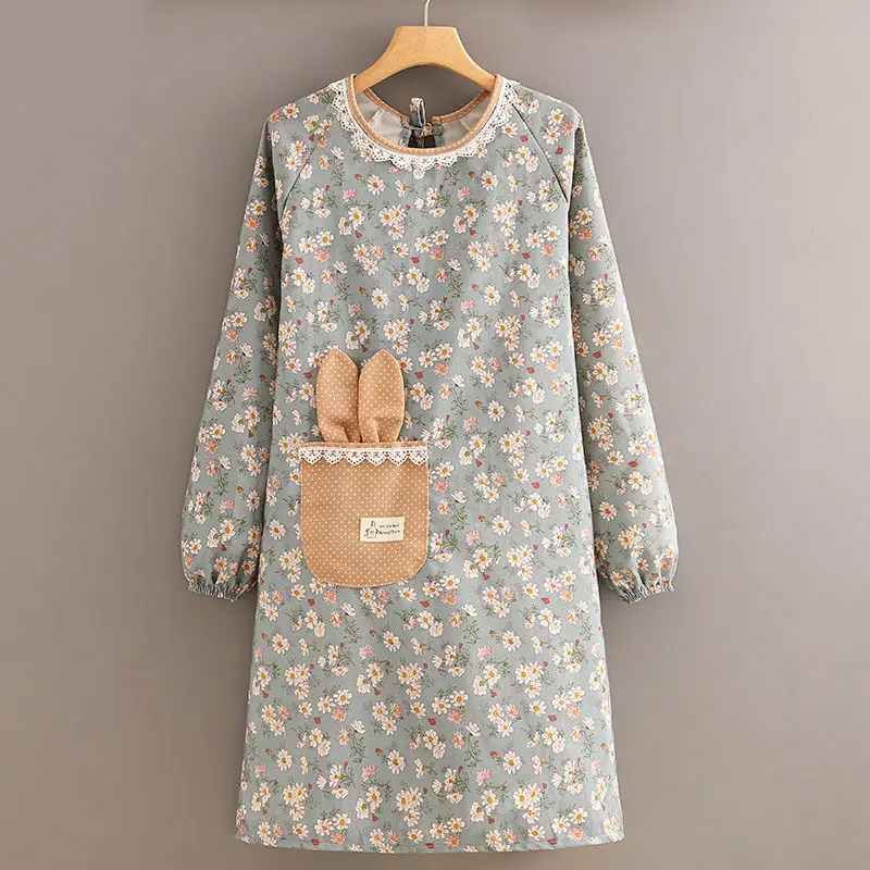 

Korean Version Canvas Long-sleeved Apron Waterproof and Anti-fouling Home Kitchen Cooking Cleaning Catering Work Clothes Waist