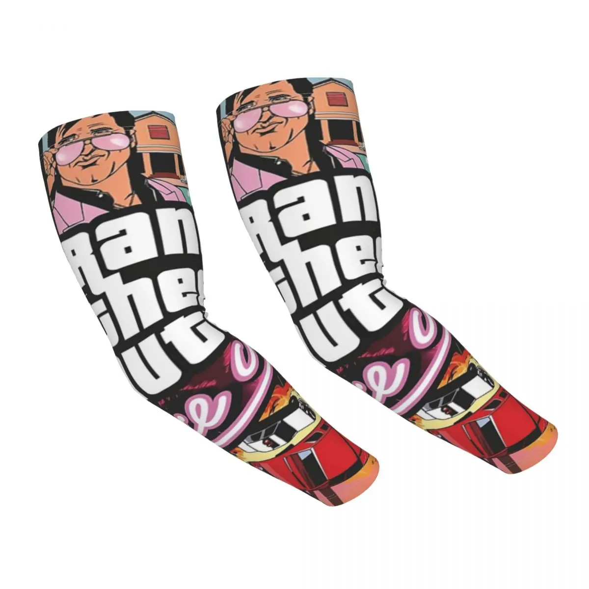 

Cooling Action Adventure Game Grand Theft Auto Arm Sleeves Women Men Athletic Sports Tattoo Cover Up for Basketball
