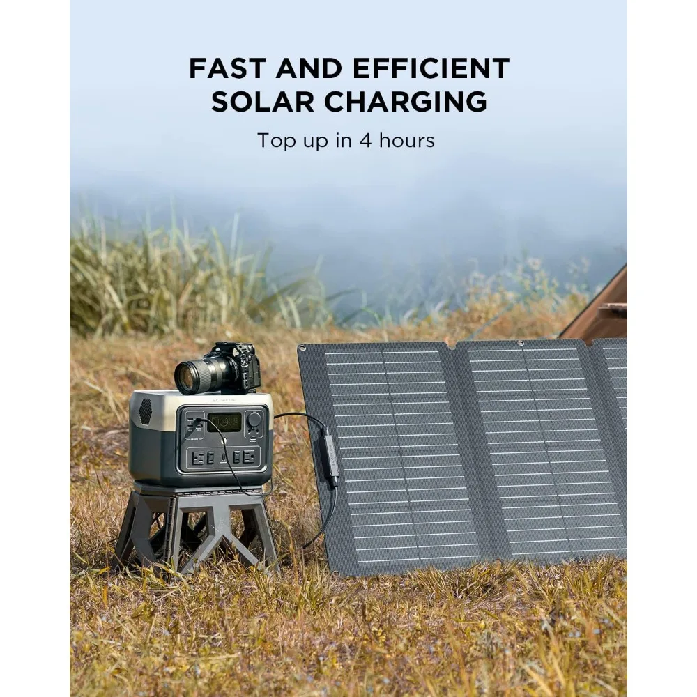 LiFePO4 Portable Power Station, 160W Solar Panels, An Output Power of Up to 1000W Using A Solar Generator, 512Wh Long Life 2