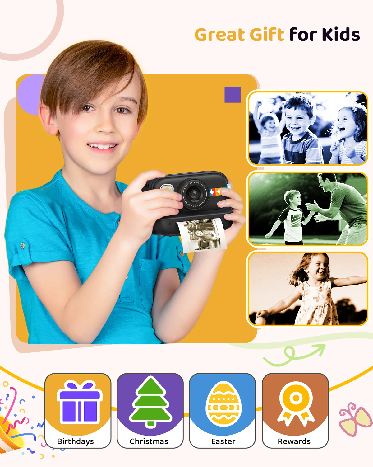 [Instant Print Paper]Rolls Kids Camera Instant Print Paper | 57x25mm Thermal Paper Compatible with Most Kids Instant Print