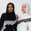 106200-7badba.jpg Hijab Ramadan en Rayonne, Coton et Modal, avec bordure en dentelle, Turban respirant, Châle uni en coton, Foulard pour femmes
