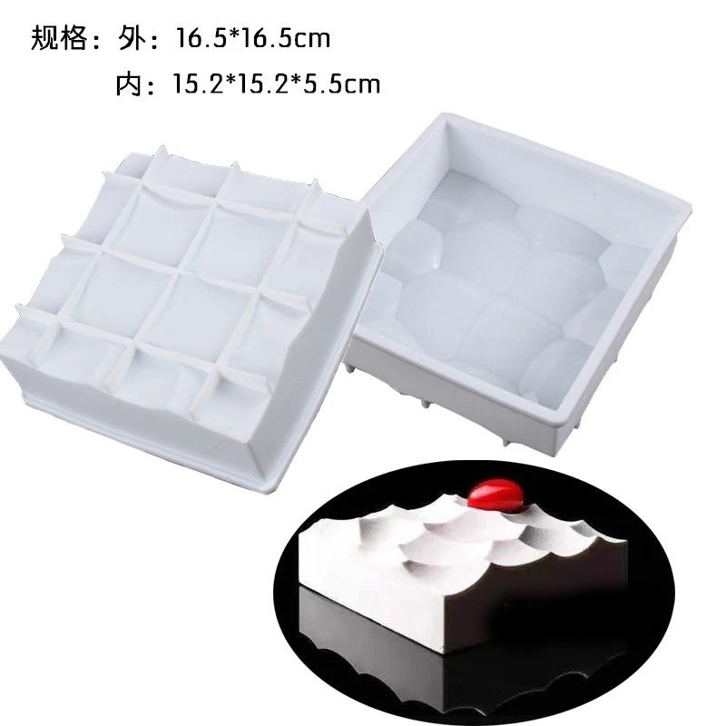 

Diy 3d Stereo Water Cube Lattice Cake Mould Fondant Chocolate Decorate Biscuit Kitchen Tools Plaster Silicone White Mold