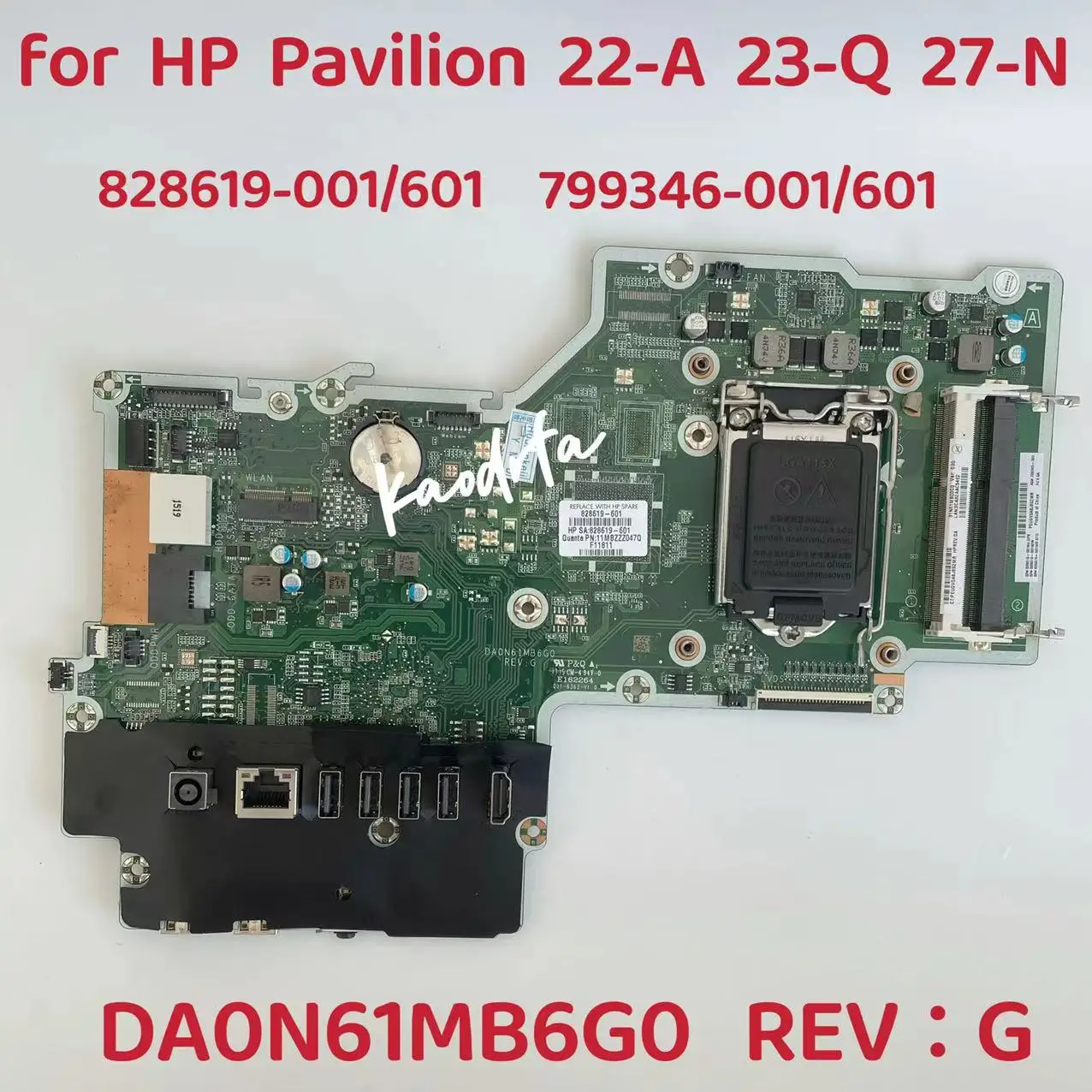 

Материнская плата DA0N61MB6G0 для ноутбука HP 22-A 23-Q 27-N AIO, материнская плата 799346-001 799346-601 828619-001/601 DDR3 100%, полностью протестирована