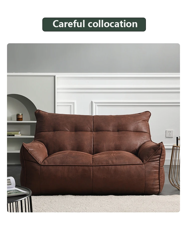 Vintage Living Room Sofa Nordic Style Minimalist Lazy Loveseat Sofa