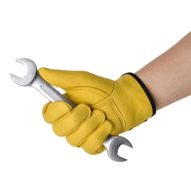 Work Gloves Protective Gloves Gardening Gloves Sheepskin Leather Workers Work Welding Safety Protection Garden Sports Motorcycle Driver Wear-resistant Gloves