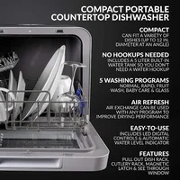 Farberware Portable Countertop Dishwasher with 5-Liter Built-in Water Tank - 5-Program System for Home, RV, and Apartment 2