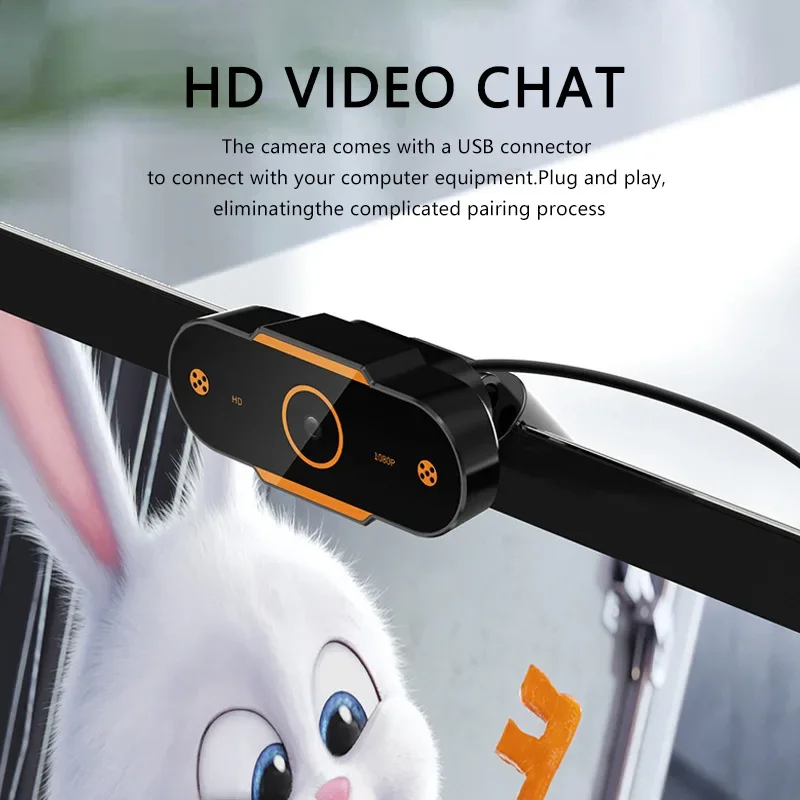 Computer Webcam HD 1080P Webcast Video Chat Tablet USB Webcam Built-in Microphone Clear Radio Can Be Used for Company Meeting 3