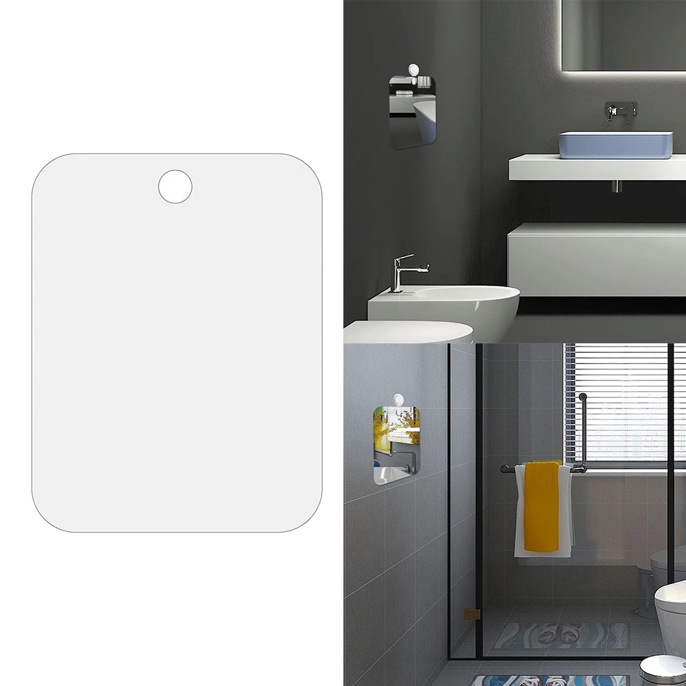 1pc Acrylic Mirror Shower Mirror Anti Fog Mirror Shower Shaving Fogless Mirror For Man Shaving Women Makeup Bathroom Accessories 6