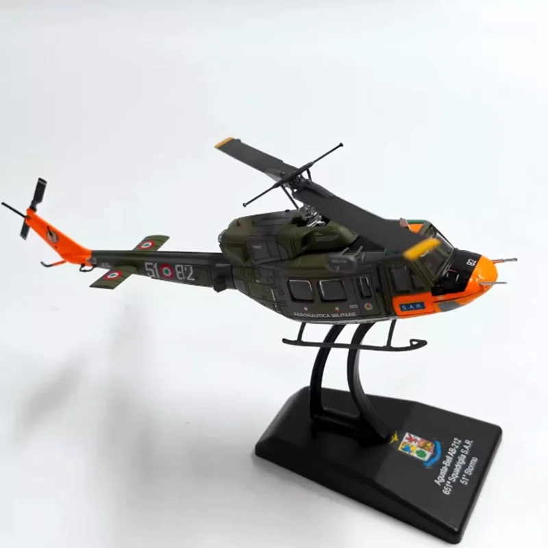 다이캐스트 1:100 스케일 벨 AB.212 합금 헬리콥터 모델 항공기 정적 수집품 장 휴일 선물 장난감
