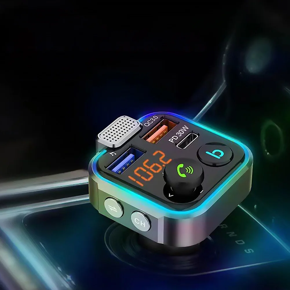 Bluetooth FM Transmitter Car Kit with Fast Charging