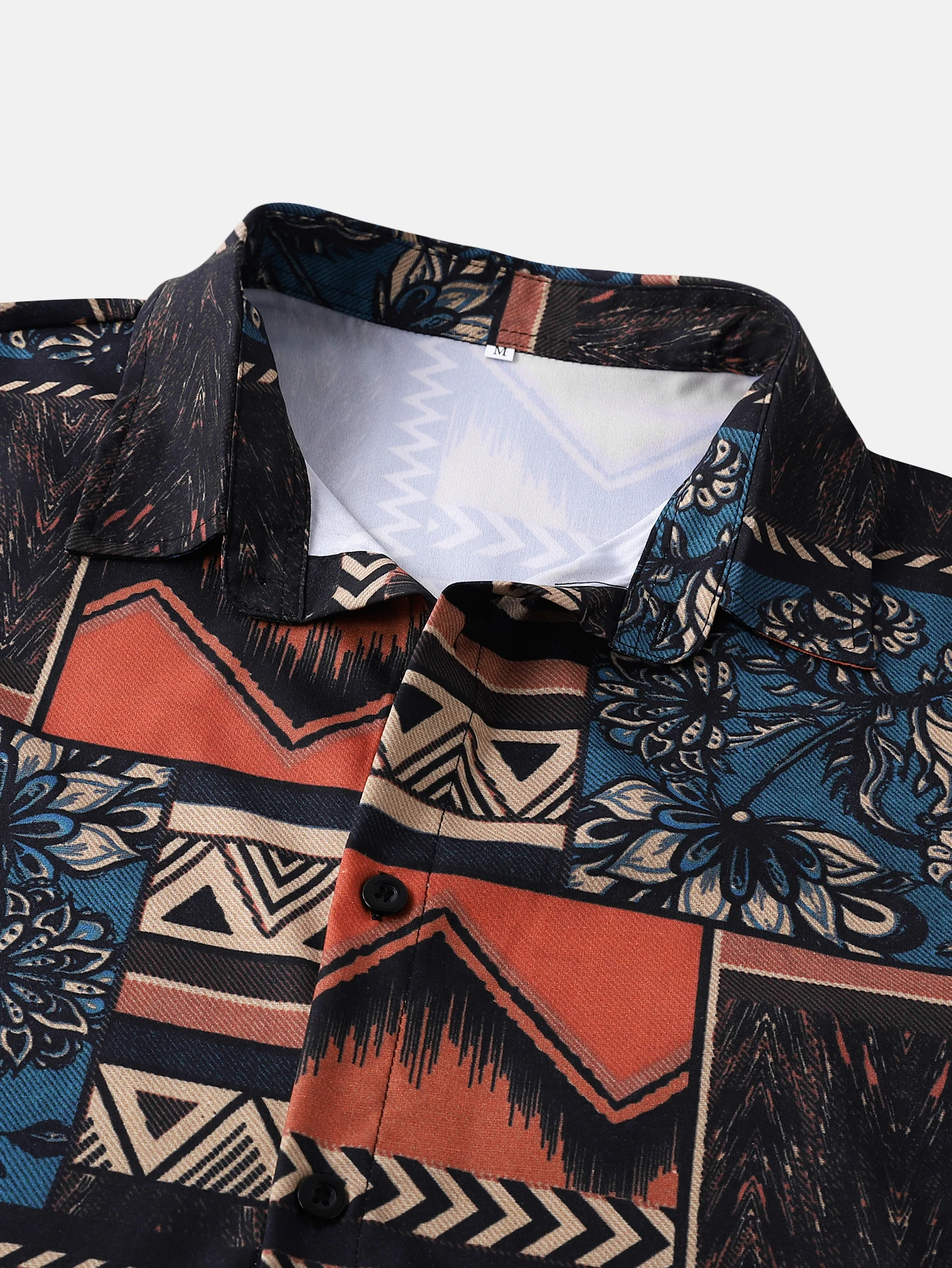 Bohemian style Men's Summer Short Sleeve Printed Shirt Thin Beach Clothing Casual 3