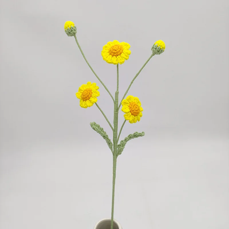 New yarn weaving multi head daisy bouquet for home decoration, wedding ornaments, holiday gifts, exquisite simulation flowers