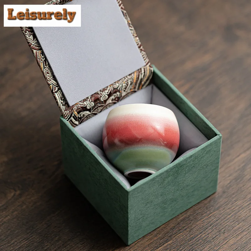 125ml Handmade Aurora Kiln Change Teacup Elegant Dragon Egg Tea Bowl Mug Smelling Cup Chazhan Personal Master Cups Teaware Craft