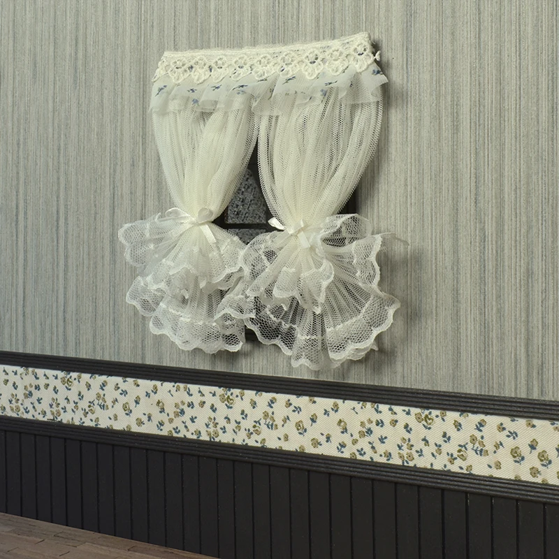 HAPINARY Pizzo Per Mini Casa Decorazione Per Casa Delle Bambole Per Finestra Piccola Accessori Per Tende in Miniatura Disposizione Di Scena Realistica