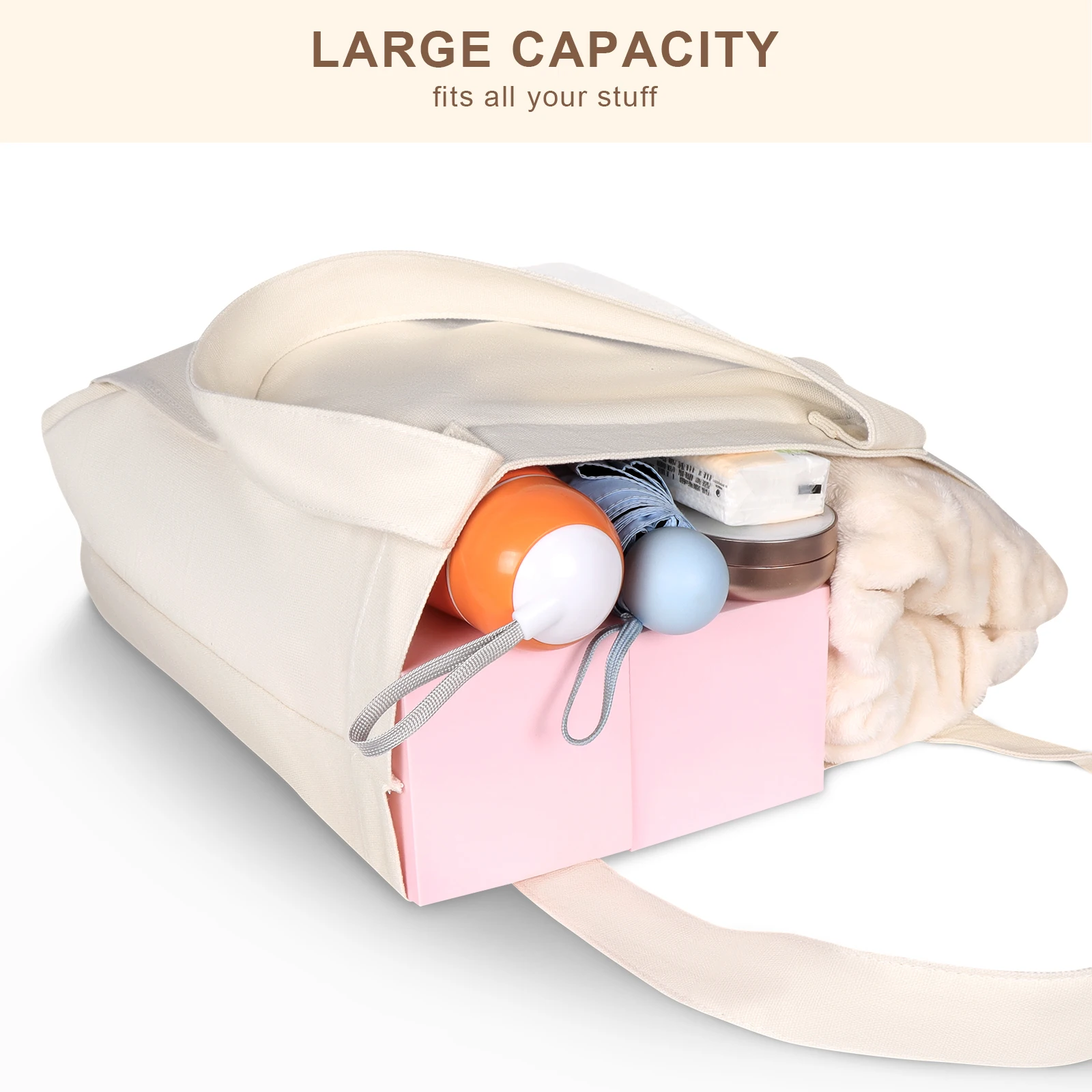 Yoga Mat Bag Large Capacity Washable Foldable Lightweight Pilates Mat Case Bag Durable Canvas Carry Bag for Fitness Dance Gym 2