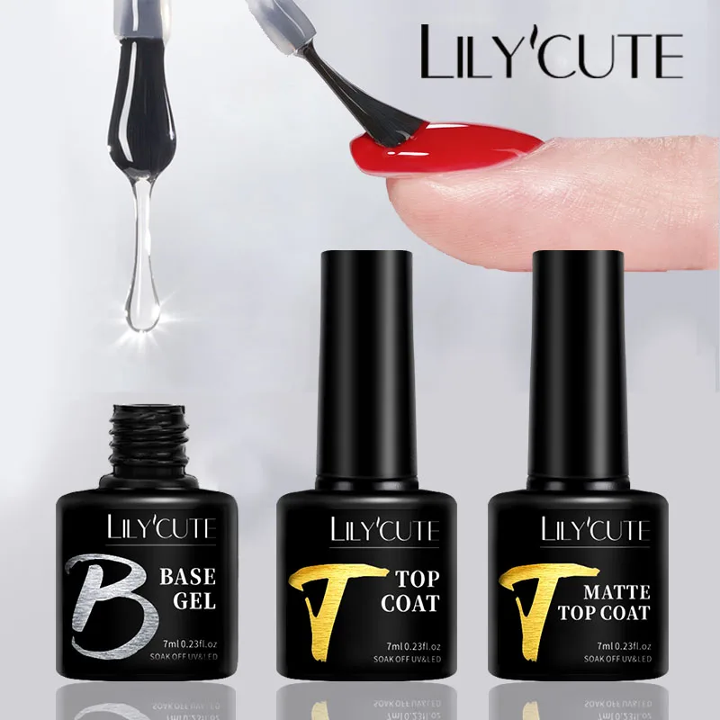 Description Picture 2 of itemLILYCUTE 7ML Nowipe Base Top Coat UV Gel Soak Off UV LED Gel Nail Polish Semi Permanent Functional Gel Nail Art Manicure Tools