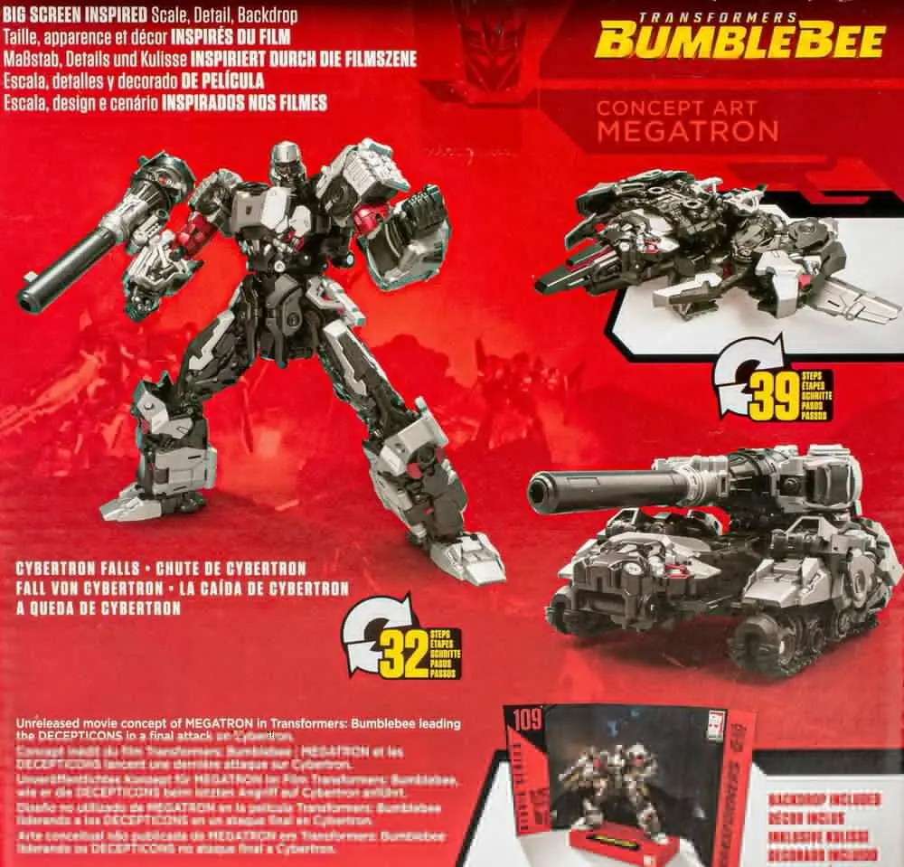 재고 있음 트랜스포머 스튜디오 시리즈 109 리더 컨셉 아트 메가트론 TF6 액션 피겨 모델 장난감 컬렉션 취미 선물