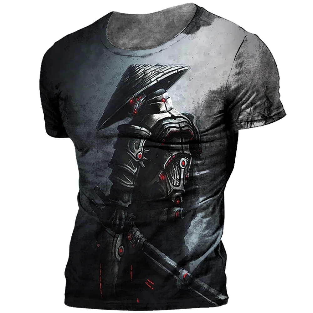 Japanischen Samurai T-shirt 3D Japan Stil Print Kurzarm Tops Tees Casual Retro männer T shirt Übergroßen Vintage Männer der Kleidung